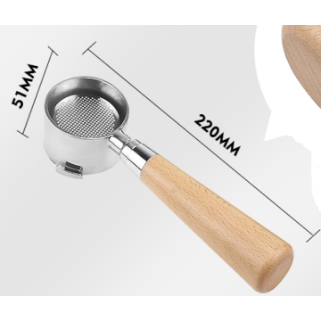 51mm wood handle with bottomless coffee portafilter